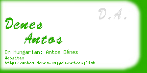 denes antos business card
